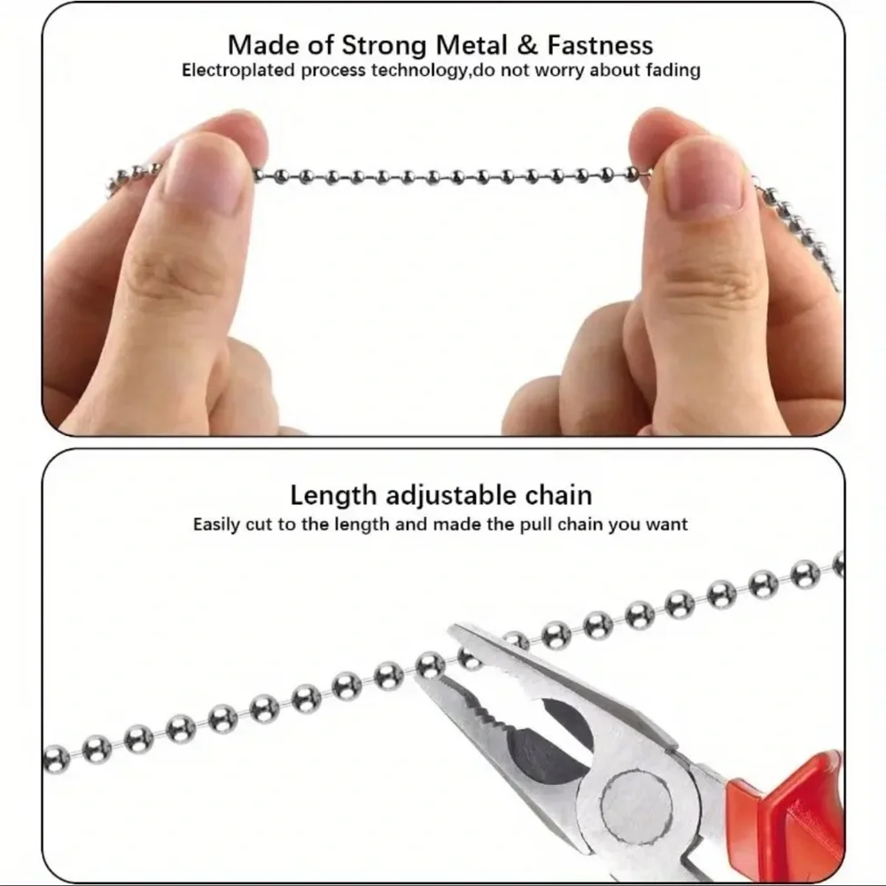 Silver Fan and Bulb Pull Chain Set